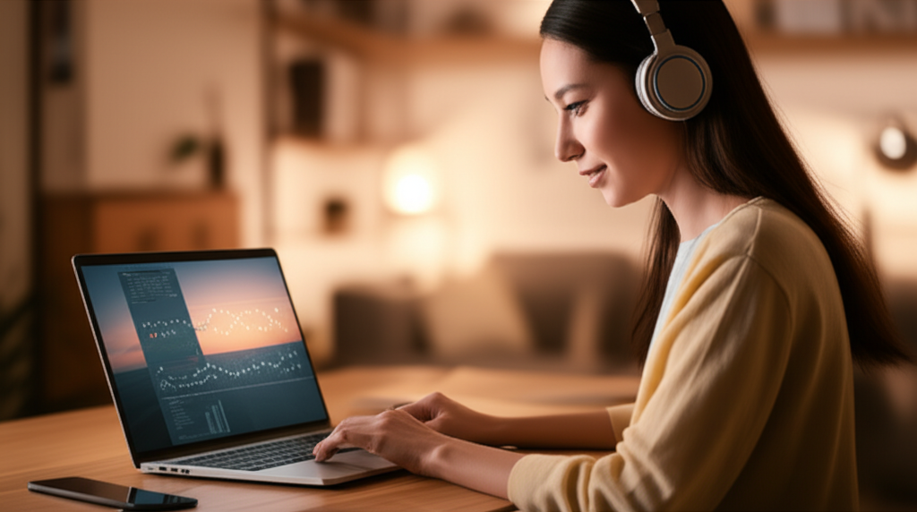 Estudiante de ILCE aprendiendo online